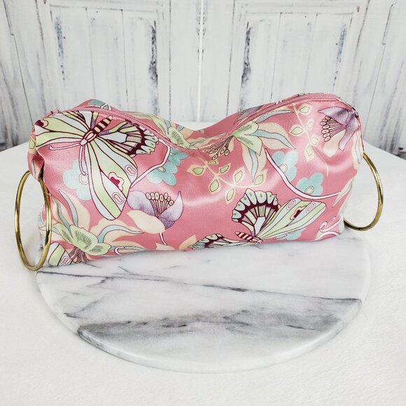 Y2K‎ Vintage Flower & Butterfly Silk Ring Handbag Clutch - Picture 7 of 12